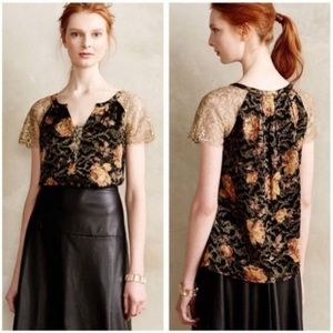 Anthropologie HD in Paris Floral Lace Top